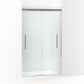 KOHLER K-707601-8L-SHP Pleat Frameless Sliding Shower Door, 79-1/16" H X 44-5/8 - 47-5/8" W, With 5/16" Thick Crystal Clear Glass In Bright Polished Silver