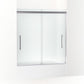 KOHLER K-707602-8D3-SHP Pleat Frameless Sliding Bath Door, 63-9/16" H X 54-5/8 - 59-5/8" W, With 5/16" Thick Frosted Glass In Bright Polished Silver