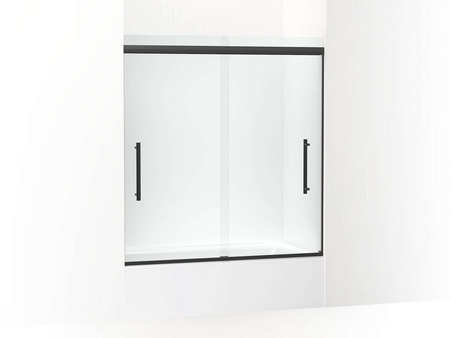 KOHLER K-707602-8L-BL Pleat 63-9/16" H Sliding Bath Door With 5/16"-Thick Glass In Matte Black