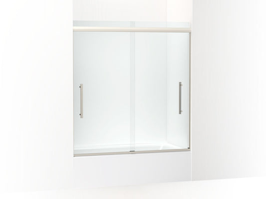 KOHLER K-707602-8L-BNK Pleat 63-9/16" H Sliding Bath Door With 5/16"-Thick Glass In Anodized Brushed Nickel