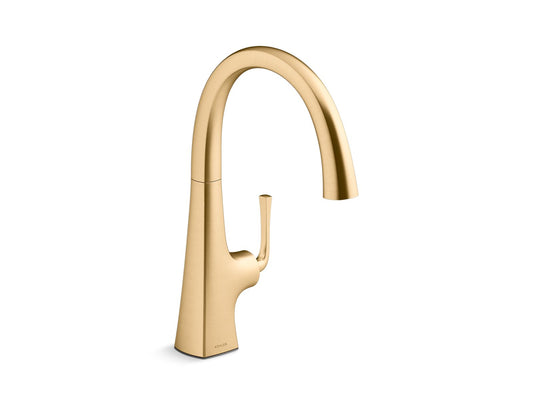 KOHLER K-22065-2MB Graze Single-Handle Bar Sink Faucet In Vibrant Brushed Moderne Brass