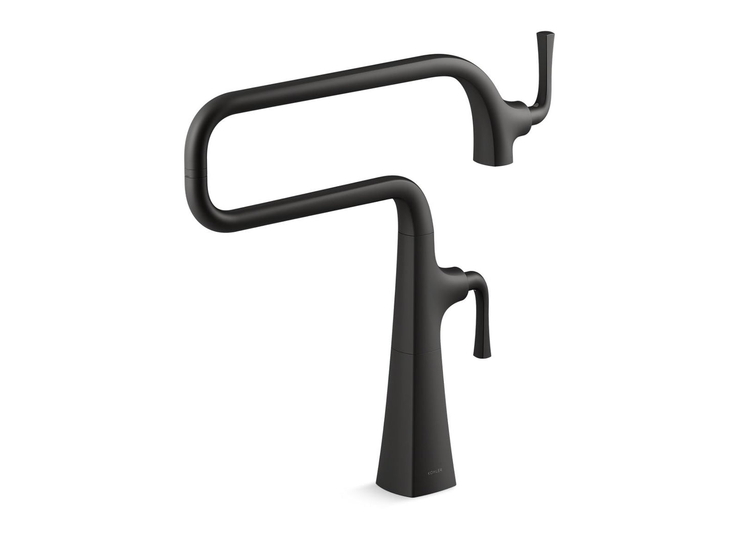 KOHLER K-22067-BL Graze Deck-Mount Pot Filler In Matte Black