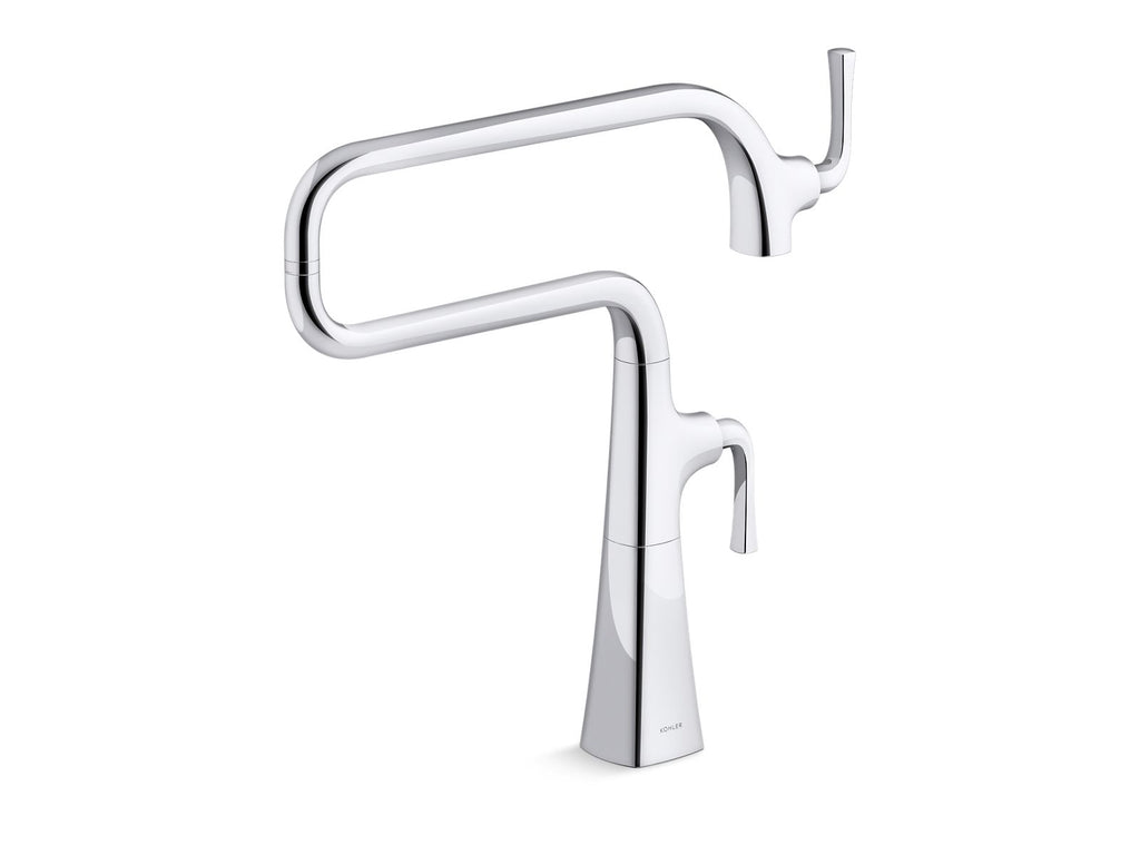 KOHLER K-22067-BL Graze Deck-Mount Pot Filler - Matte Black