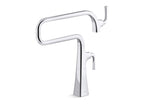 KOHLER K-22067-BL Graze Deck-Mount Pot Filler - Matte Black