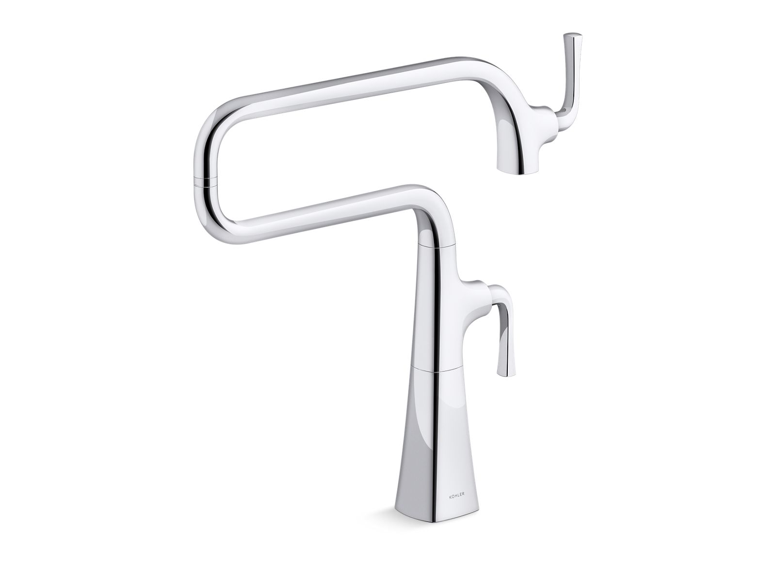 KOHLER K-22067-BL Graze Deck-Mount Pot Filler - Matte Black