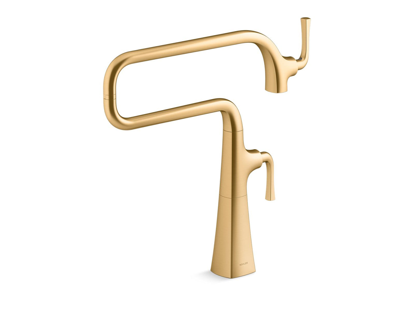 KOHLER K-22067-2MB Graze Deck-Mount Pot Filler In Vibrant Brushed Moderne Brass