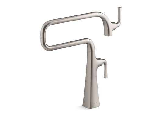 KOHLER K-22067-VS Graze Deck-Mount Pot Filler In Vibrant Stainless