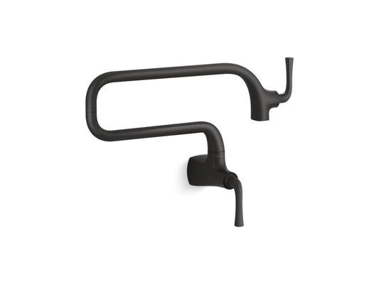 KOHLER K-22066-BL Graze Wall-Mount Pot Filler In Matte Black