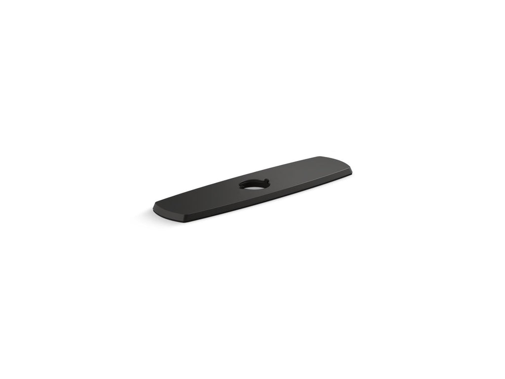 KOHLER K-22071-BL Graze Three-Hole Kitchen Faucet Escutcheon - Matte Black