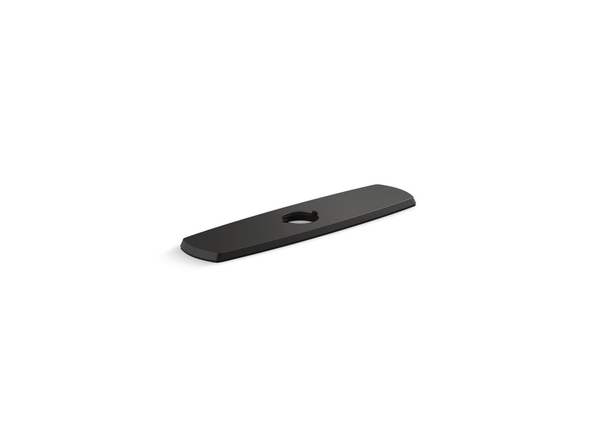 KOHLER K-22071-BL Graze Three-Hole Kitchen Faucet Escutcheon - Matte Black