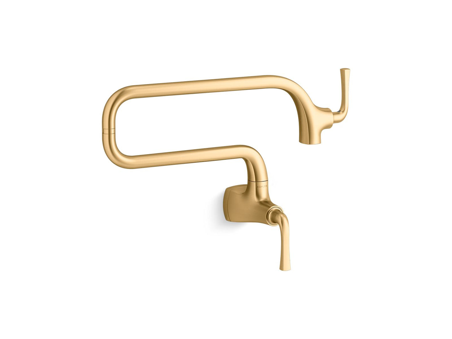 KOHLER K-22066-2MB Graze Wall-Mount Pot Filler In Vibrant Brushed Moderne Brass