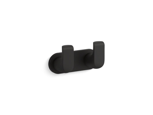 KOHLER K-97500-BL Avid Double Robe Hook In Matte Black