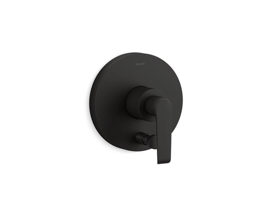 KOHLER K-T97019-4-BL Avid Rite-Temp Valve Trim With Push-Button Diverter In Matte Black