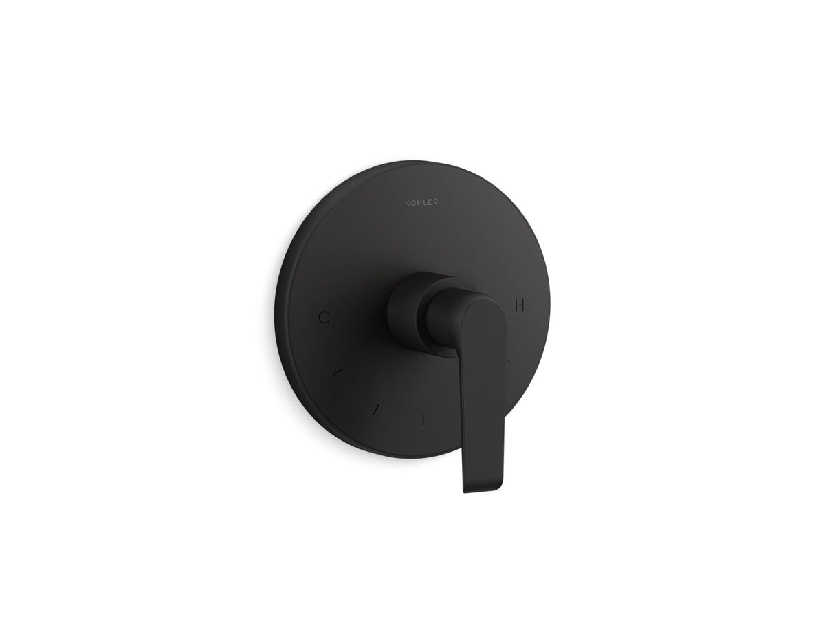 KOHLER K-T97022-4-BL Avid Mastershower Temperature Control Valve Trim - Matte Black