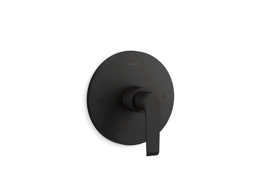 KOHLER K-T97022-4-BL Avid MasterShower temperature control valve trim - Matte Black