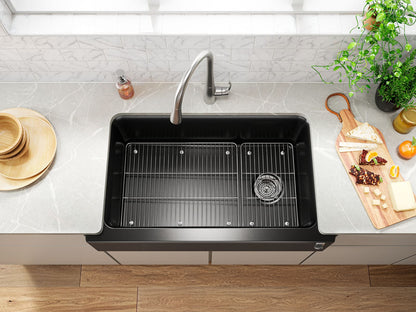 KOHLER K-25786-CM4 Cairn 34" undermount single-bowl farmhouse kitchen sink - Matte Grey
