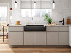 KOHLER K-25788-CM4 Cairn 34" Undermount Single-Bowl Farmhouse Kitchen Sink With Fluted Design - Matte Grey