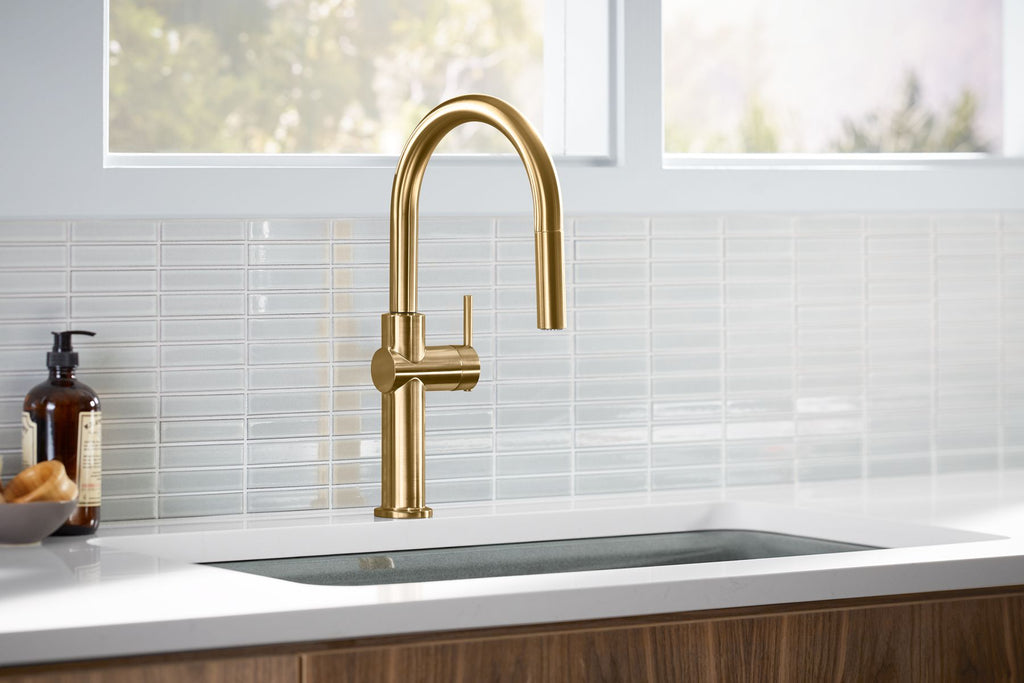 KOHLER K-22972-BL Crue Pull-Down Kitchen Sink Faucet With Three-Function Sprayhead - Matte Black