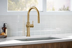 KOHLER K-22972-BL Crue Pull-Down Kitchen Sink Faucet With Three-Function Sprayhead - Matte Black