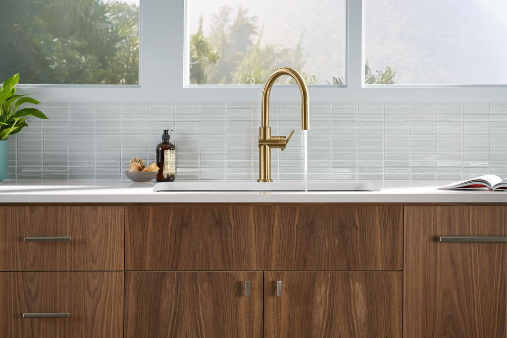 KOHLER K-22972-BL Crue Pull-Down Kitchen Sink Faucet With Three-Function Sprayhead - Matte Black