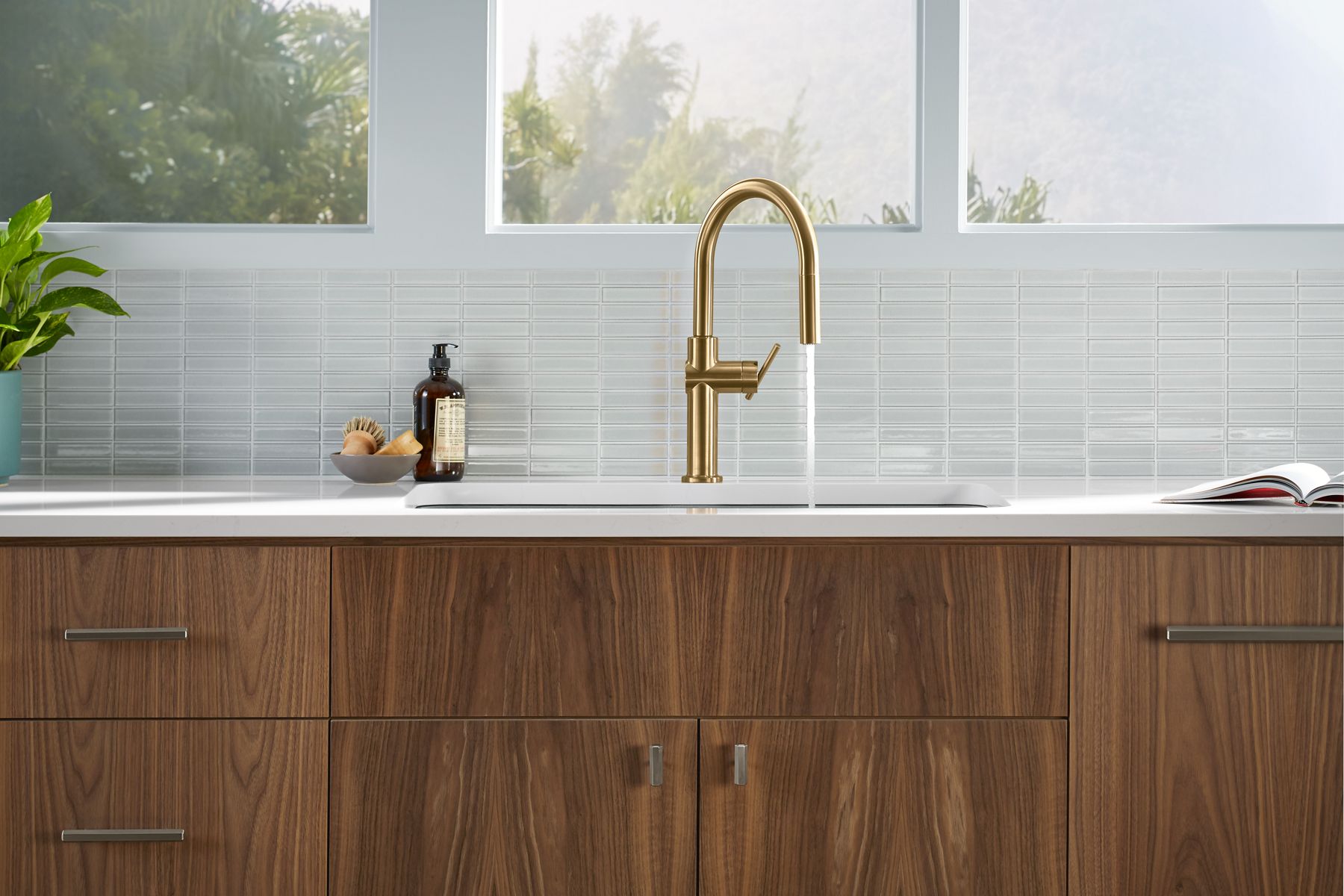 KOHLER K-22972-BL Crue Pull-Down Kitchen Sink Faucet With Three-Function Sprayhead - Matte Black