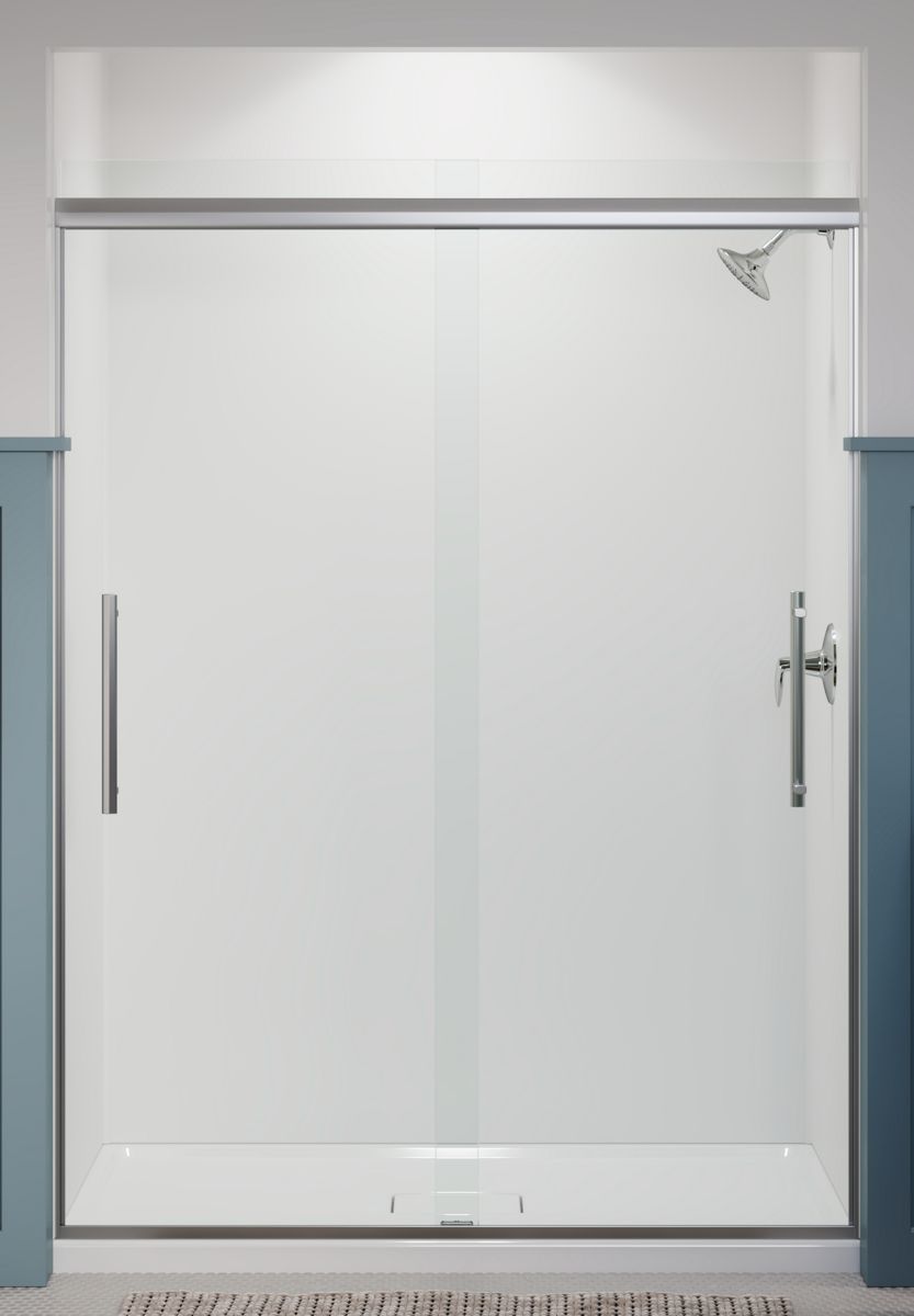 KOHLER K-707600-8L-SHP Pleat 79-1/16" H Sliding Shower Door With 5/16"-Thick Glass In Bright Polished Silver