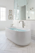 KOHLER K-T97328-4-BL Purist Floor-Mount Bath Filler Trim With Handshower - Matte Black