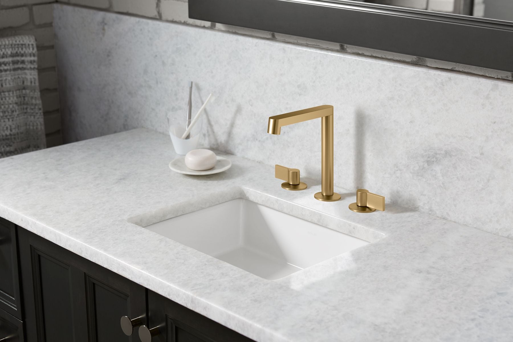 KOHLER K-77969-BL Components Bathroom Sink Faucet Spout With Row Design, 1.2 Gpm - Matte Black