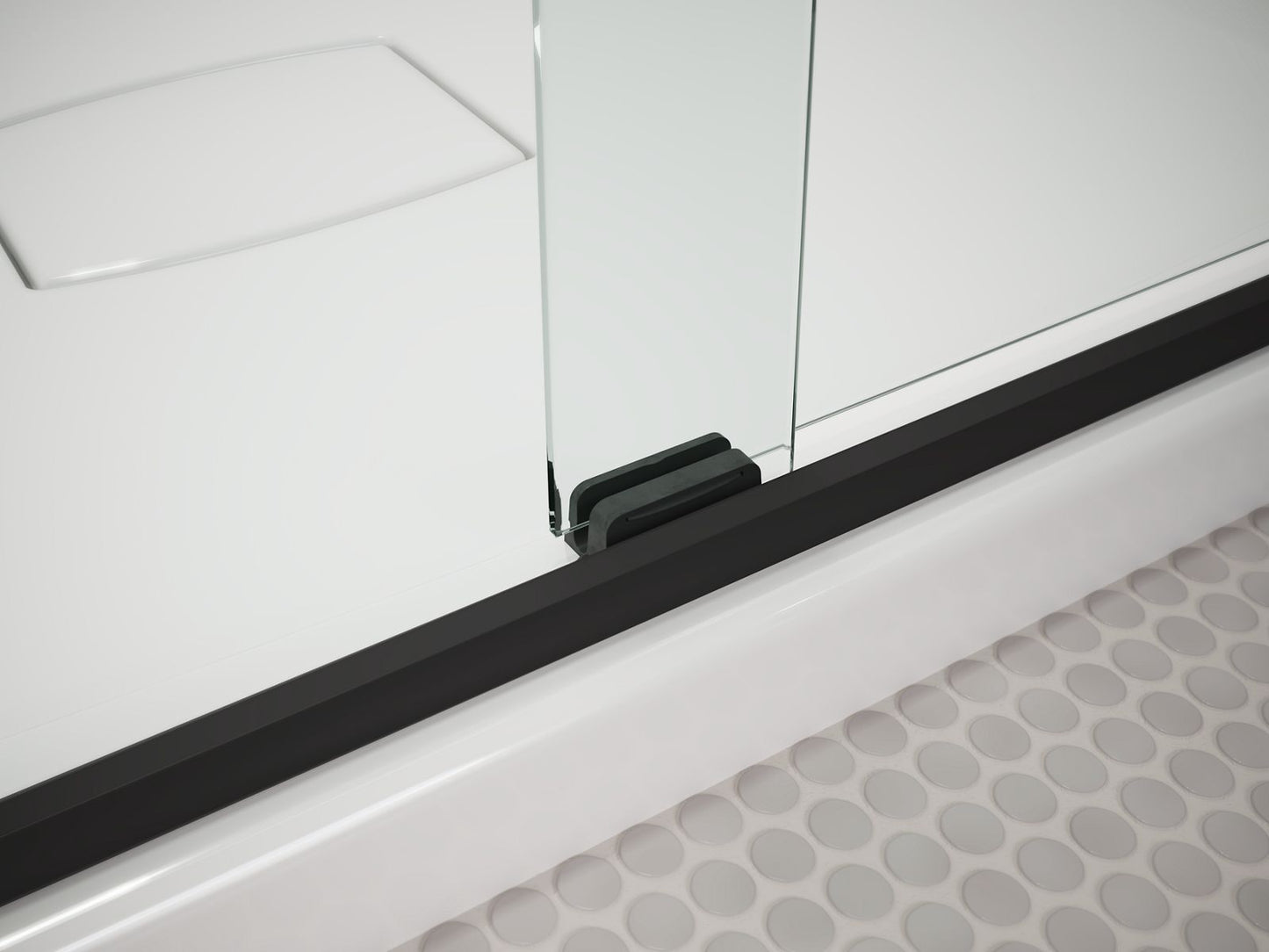 KOHLER K-707602-8L-BL Pleat 63-9/16" H Sliding Bath Door With 5/16"-Thick Glass In Matte Black