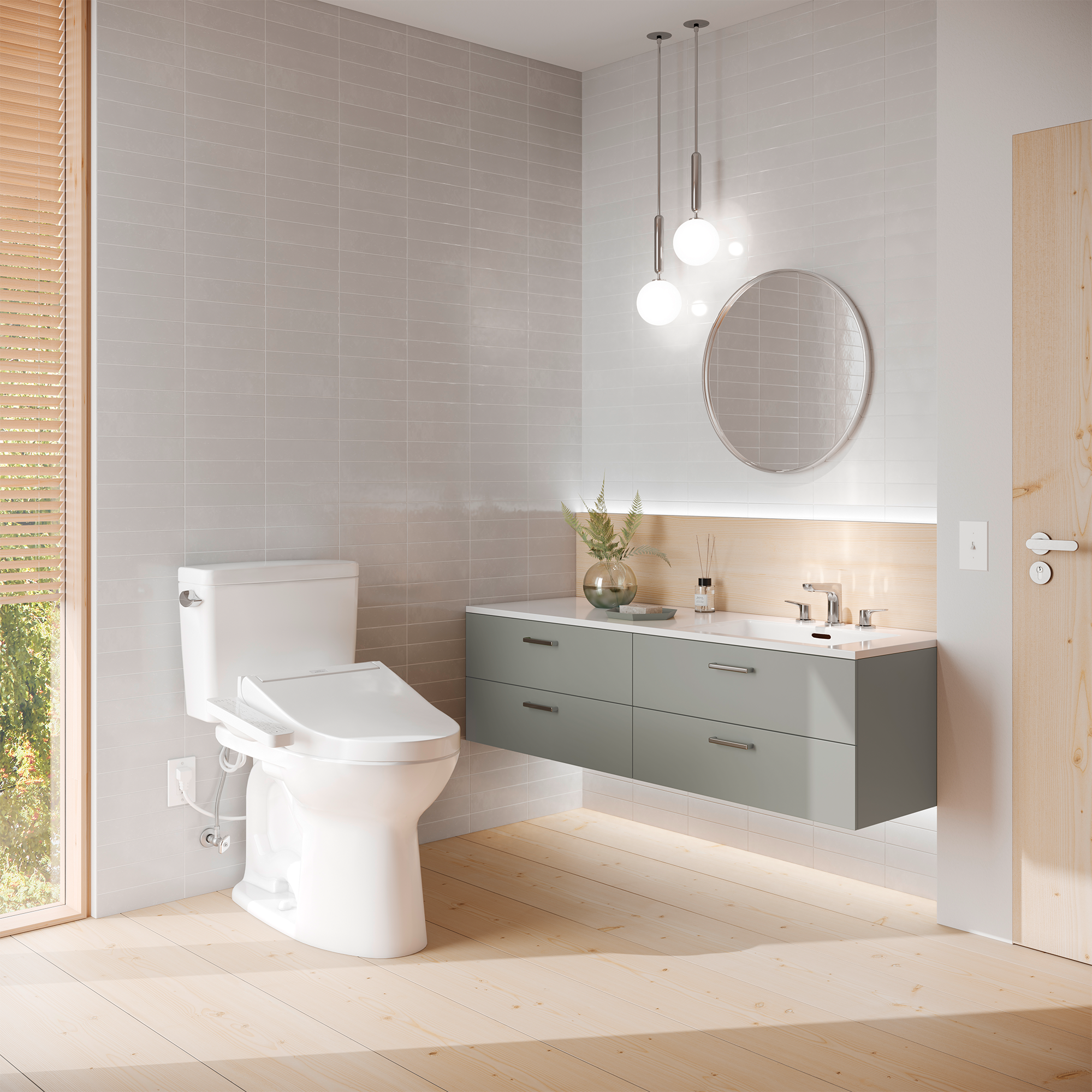 TOTO MW7763074CSFG.10#01 Drake Washlet+ Two-Piece Elongated 1.6 Gpf Universal Height Tornado Flush Toilet With C2 Bidet Seat - Cotton White