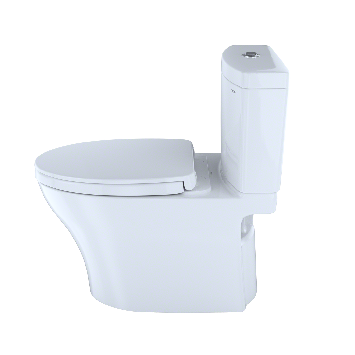 TOTO MS446124CEMFGN#01 Aquia IV Two-Piece Elongated Dual Flush 1.28 and 0.9 GPF Universal Height Toilet with CEFIONTECT , Cotton White