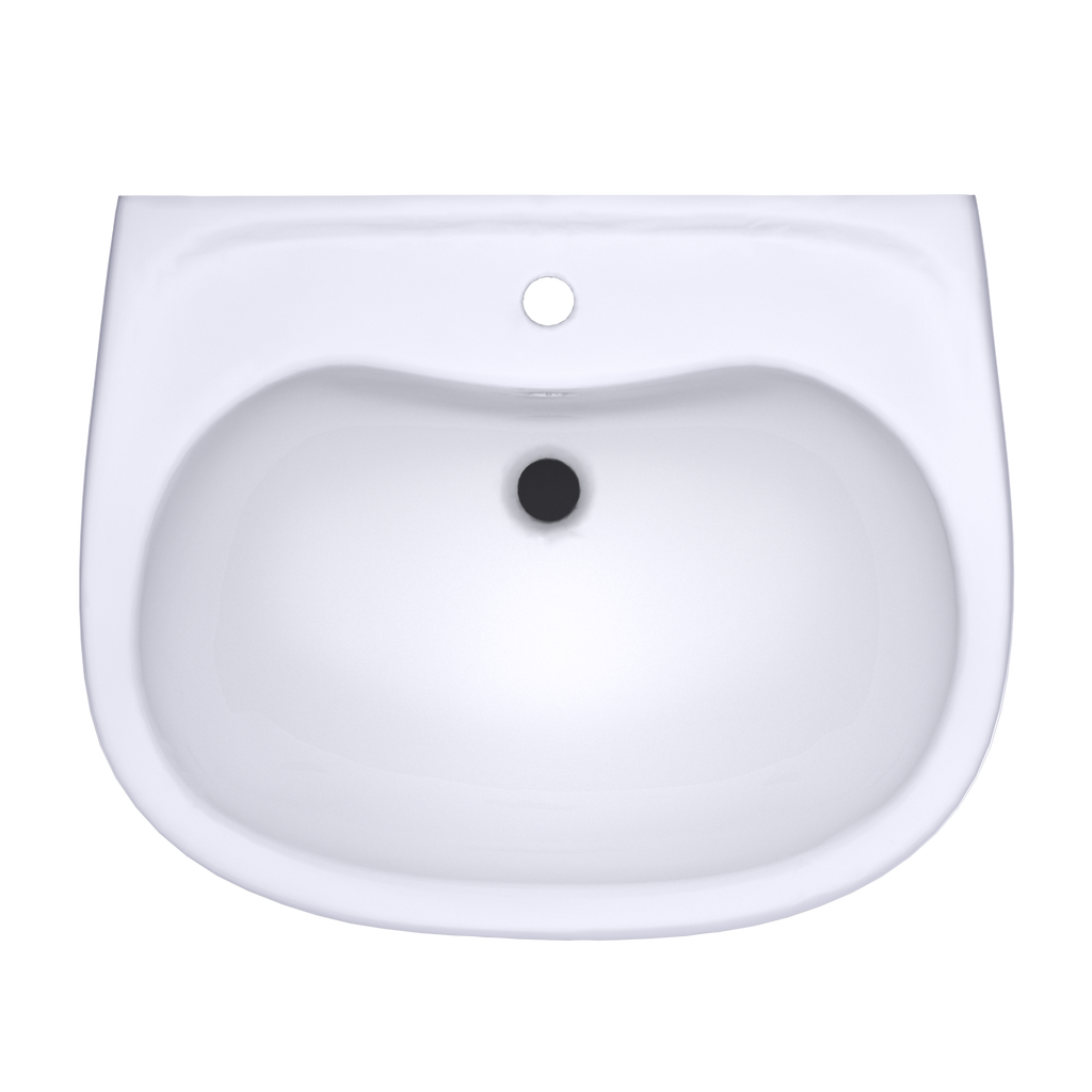 TOTO LHT242G#01 Prominence Oval Wall-Mount Bathroom Sink With Cefiontect And Shroud For Single Hole Faucets - Cotton White