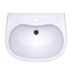 TOTO LHT242G#01 Prominence Oval Wall-Mount Bathroom Sink With Cefiontect And Shroud For Single Hole Faucets - Cotton White