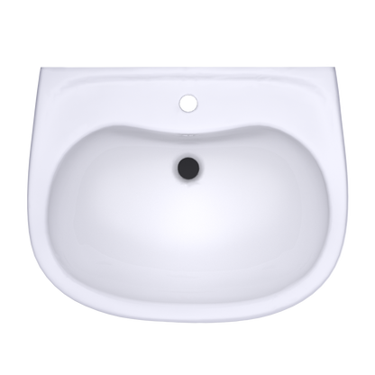 TOTO LHT242G#01 Prominence Oval Wall-Mount Bathroom Sink With Cefiontect And Shroud For Single Hole Faucets - Cotton White