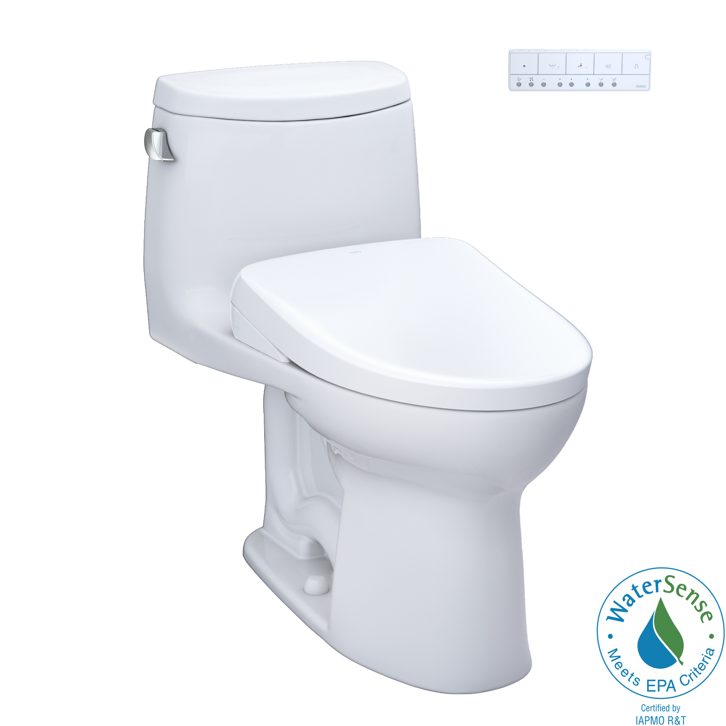 TOTO MW6044736CEFG#01 Washlet+ Ultramax Ii One-Piece Elongated 1.28 Gpf Toilet And Washlet+ S7A Contemporary Bidet Seat - Cotton White