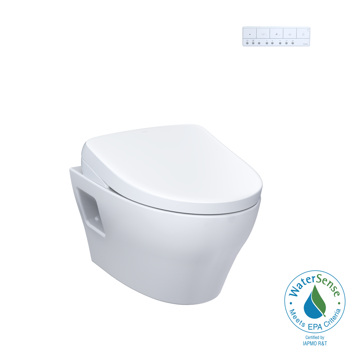 TOTO CWT4284736CMFGA#MS Washlet+ Ep Wall-Hung Elongated Toilet With S7A Contemporary Bidet Seat And Duofit In-Wall 0.9 And 1.28 Gpf Auto Dual-Flush Tank System - Matte Silver