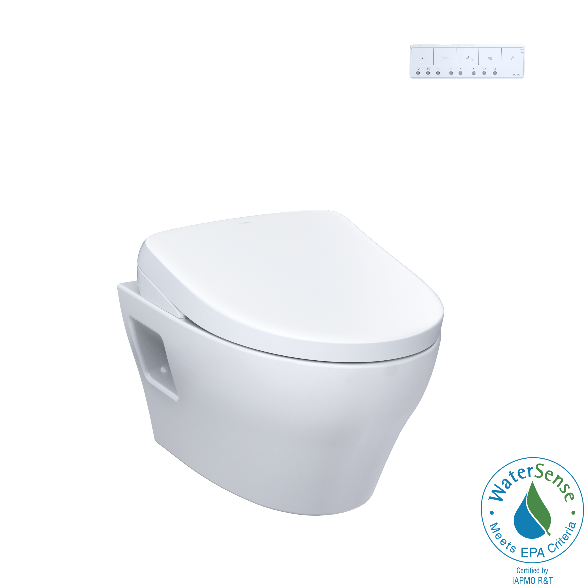 TOTO CWT4284726CMFG#MS Washlet+ Ep Wall-Hung Elongated Toilet With S7 Contemporary Bidet Seat And Duofit In-Wall 0.9 And 1.28 Gpf Dual-Flush Tank System - Matte Silver