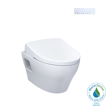 TOTO CWT4284726CMFG#MS Washlet+ Ep Wall-Hung Elongated Toilet With S7 Contemporary Bidet Seat And Duofit In-Wall 0.9 And 1.28 Gpf Dual-Flush Tank System - Matte Silver
