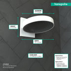 HANSGROHE 26232701 Rainfinity Showerhead 250 3-Jet with Wall Connector Trim, 2.5 GPM - Matte White
