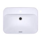 TOTO LT416G#01 Arvina Rectangular 23" Vessel Bathroom Sink With Cefiontect For Single Hole Faucets - Cotton White