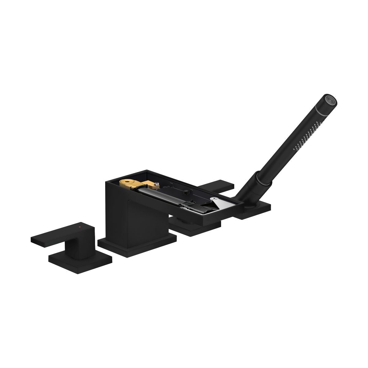 AXOR 47432671 MyEdition 4-Hole Roman Tub Set Trim with 1.75 GPM Handshower without Plate - Matte Black