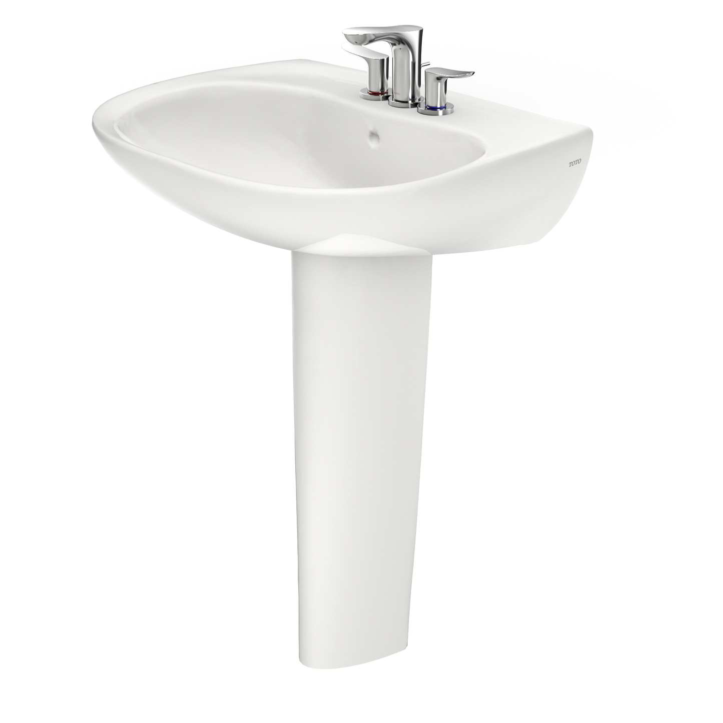 TOTO LPT242.4G#11 Prominence Oval Basin Pedestal Bathroom Sink with CeFiONtect for 4 inch Center Faucets , Colonial White