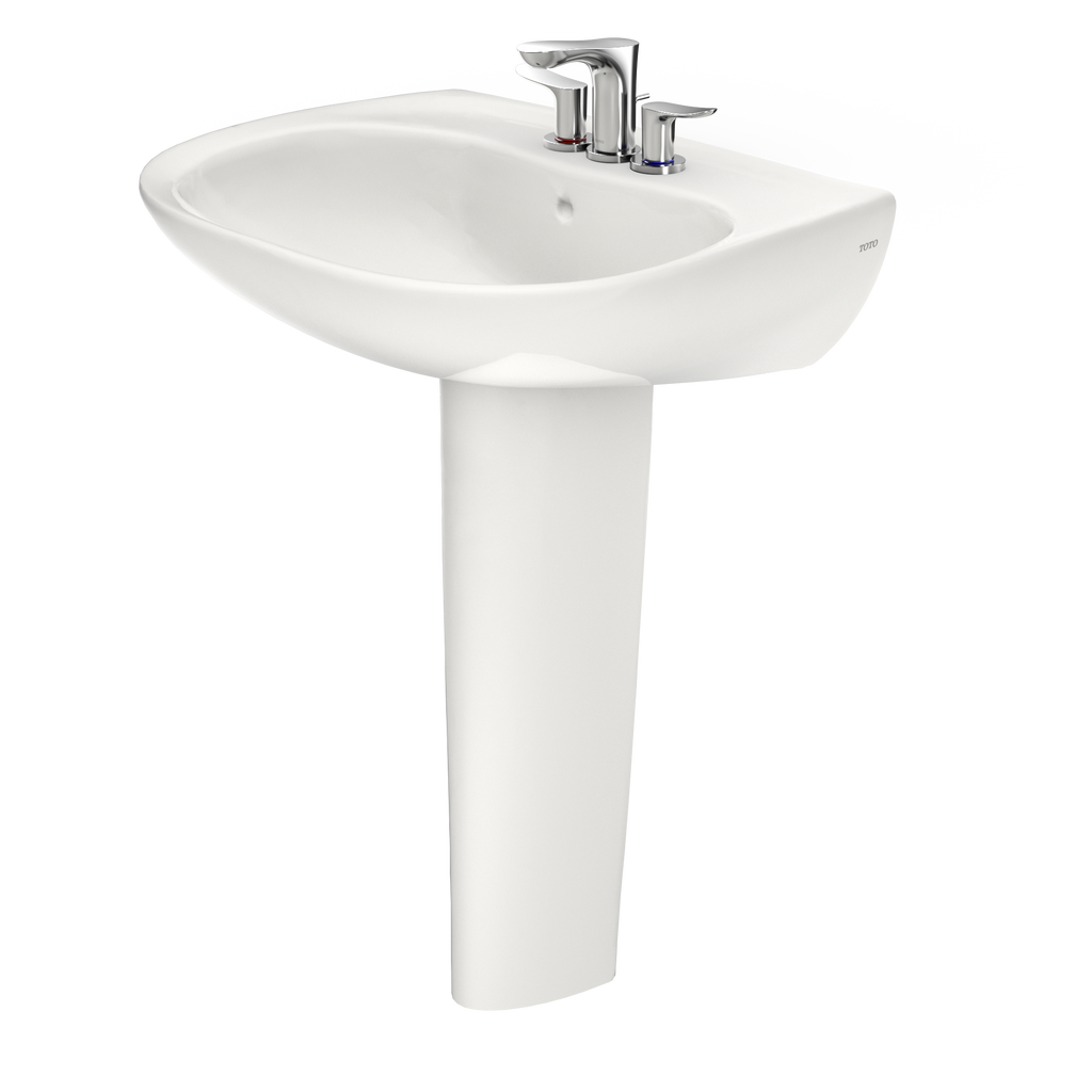 TOTO LPT242.4G#11 Prominence Oval Basin Pedestal Bathroom Sink With Cefiontect For 4 Inch Center Faucets - Colonial White