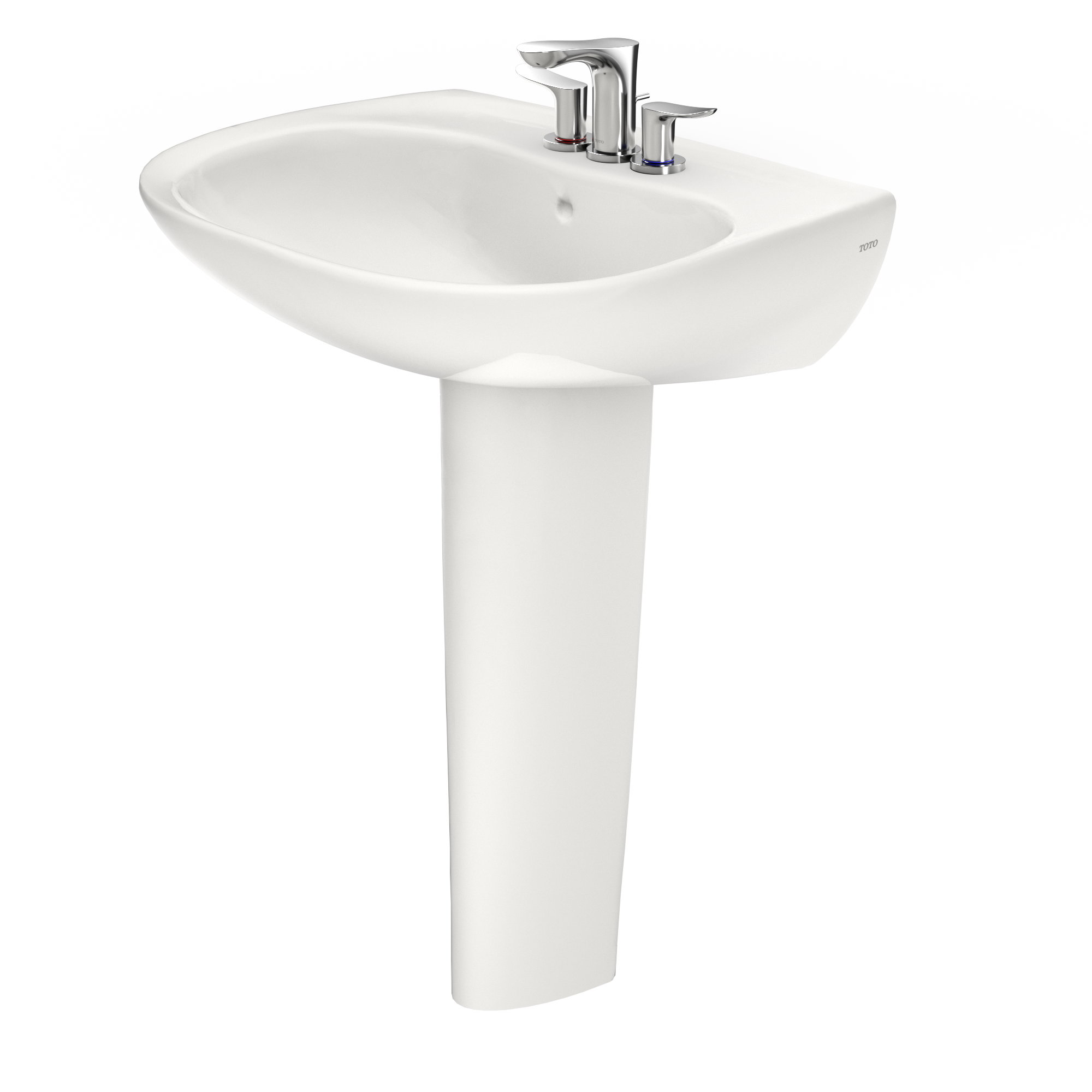 TOTO LPT242.4G#11 Prominence Oval Basin Pedestal Bathroom Sink With Cefiontect For 4 Inch Center Faucets - Colonial White