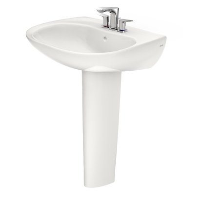 TOTO LPT242.4G#11 Prominence Oval Basin Pedestal Bathroom Sink With Cefiontect For 4 Inch Center Faucets - Colonial White