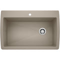 BLANCO 441287 Diamond Diamond SILGRANIT 33.5" Super Single Dual Mount Kitchen Sink - Truffle in Truffle