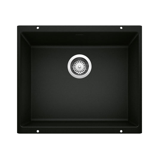 BLANCO 442933 Precis Precis SILGRANIT 21" Single Bowl Undermount Kitchen Sink - Coal Black in Coal Black