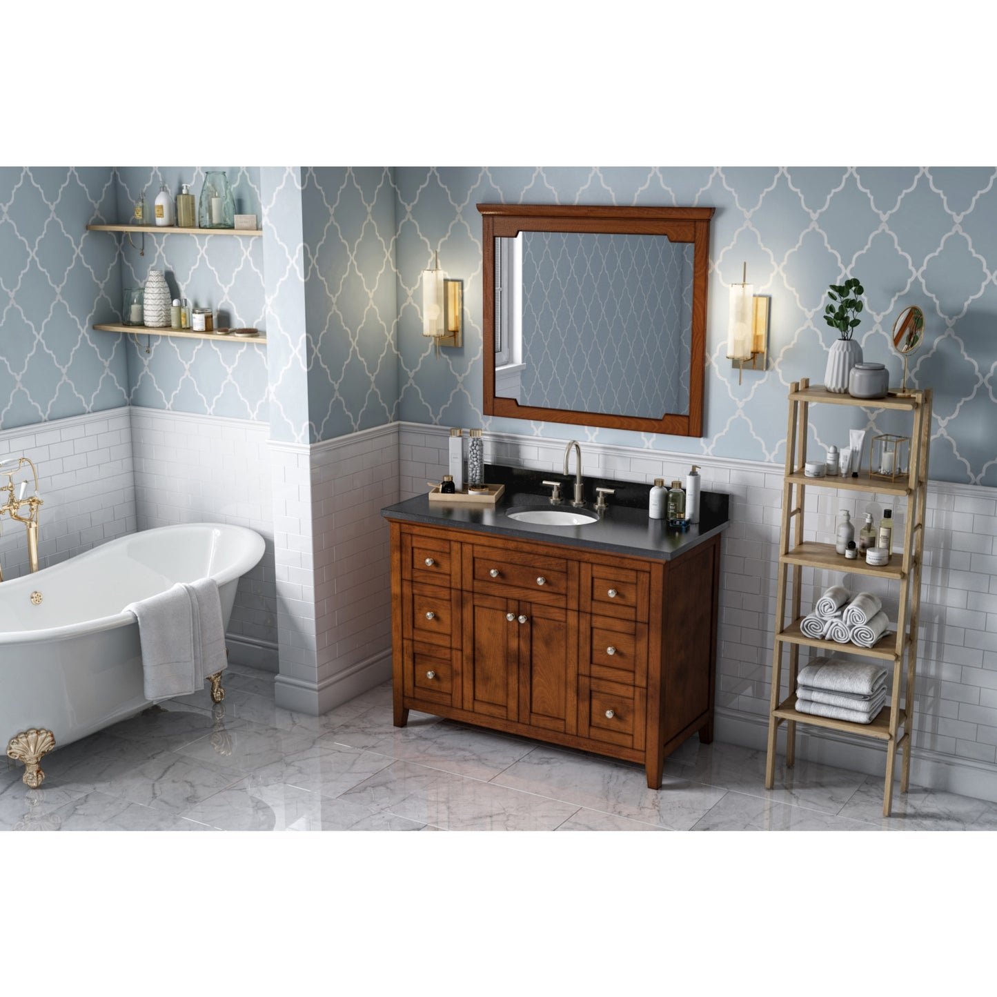 JEFFREY ALEXANDER VN2CHA-48-CH-NT 48" Chocolate Chatham Vanity - Chocolate