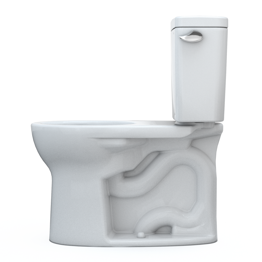 TOTO CST775CEFRG#01 Drake Two-Piece Round 1.28 Gpf Universal Height Tornado Flush Toilet With Cefiontect - Cotton White