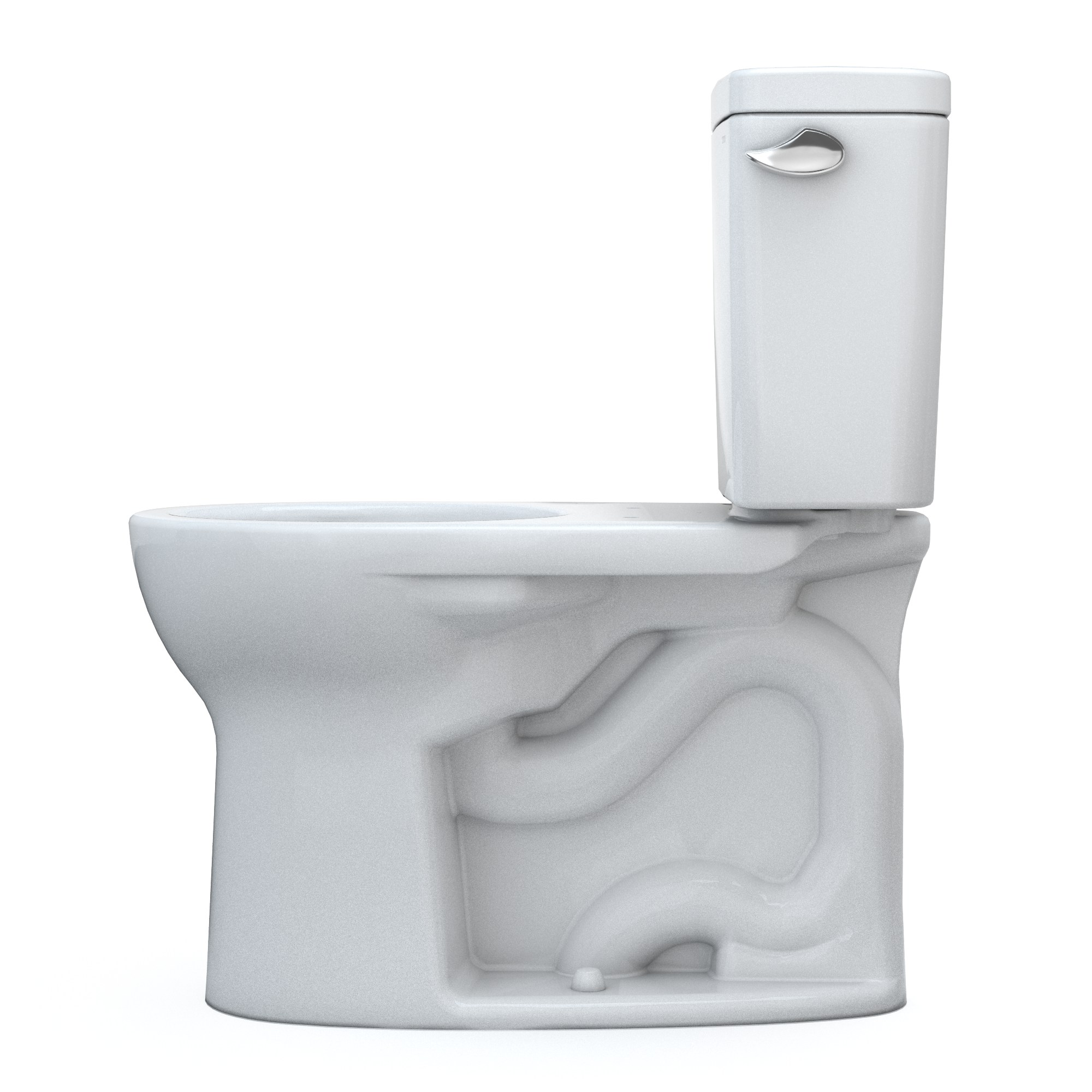 TOTO CST775CEFRG#01 Drake Two-Piece Round 1.28 Gpf Universal Height Tornado Flush Toilet With Cefiontect - Cotton White